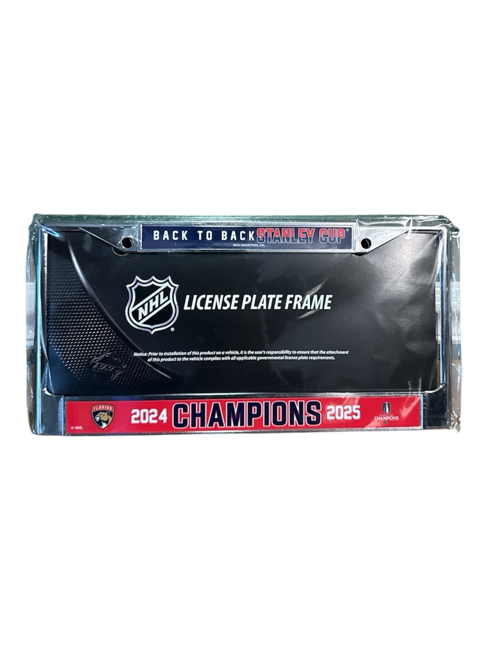 NEW! Florida Panthers License Plate Frame Stanley Cup B2B Champions